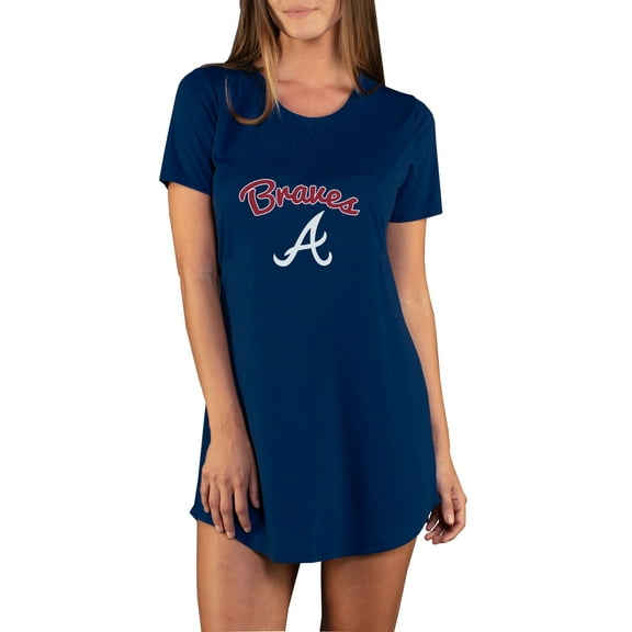 Women's Concepts Sport Navy Atlanta Braves Marathon Knit Nightshirt