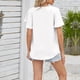 thumbnail image 5 of Tops De Verano Camiseta de mujer para mujer, camiseta informal de gasa con cuello en V a la moda para mujer (blanco S) Cgtredaw para Mujer Blanco T S, 5 of 7