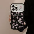thumbnail image 2 of Fashion Pink Tulips Flowers Bow Large Window Camera Lens Protector Phone Case Compatible with iPhone Case for Women Girls (Black,iPhone 11), 2 of 6