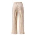 thumbnail image 4 of LoyisVidion Drawstring Waist Wide-Leg Lounge Pants - Women Casual Sweatpants Elastic Waist Drawstring Wide Leg Trousers Stretchy Summer Pants With Pocket, 4 of 5