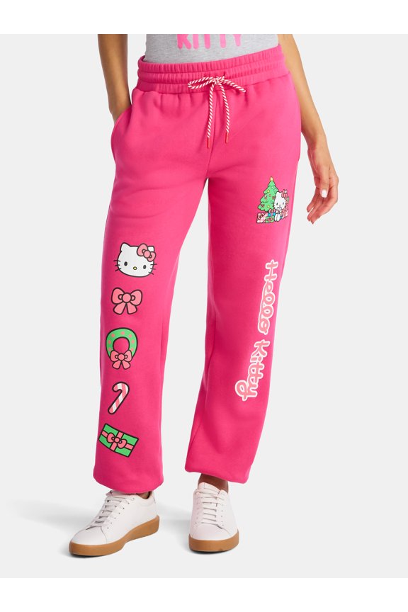 Women's Holiday Graphic Jogger Pants with Drawstring Waist, Sizes XXSXXL