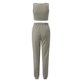 thumbnail image 3 of felwors Women 3 Piece Outfits Tracksuits Set Sexy Long Sleeve Pullover Hoodie Tank Crop Tops Jogger Sweatpants Sweatsuits Grey, XL, 3 of 4