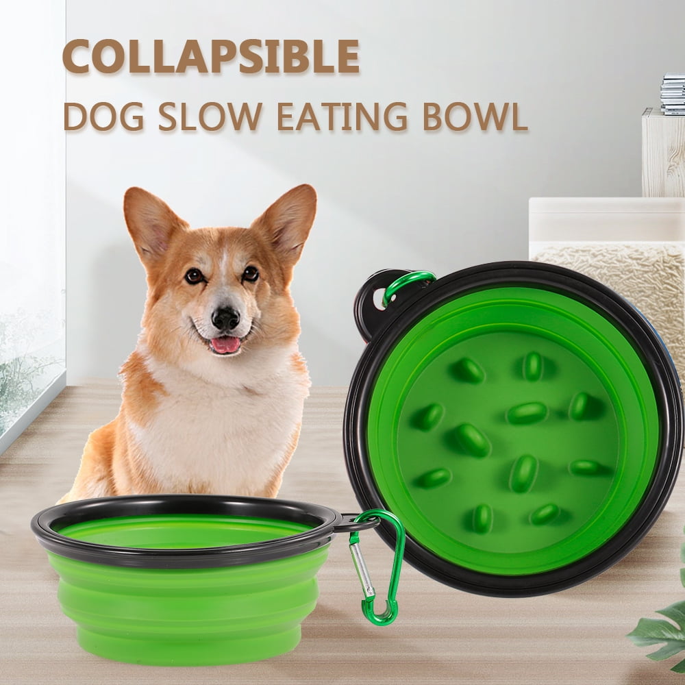 Pet Slow Eating Bowl Foldable Dog Feeder Eco Friendly Durable