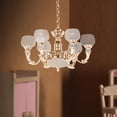 thumbnail image 1 of Lámpara colgante de 6 brazos para casa de muñecas, modelo de Micro adornos de paisaje, accesorios de muñeca para el hogar, accesorios de iluminación p Dorado CUTICAT Candelabro de casa de muñecas, 1 of 8