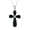 Black, variant on Womens Timeless Fashion Black Onyx Green Jade Cross Pendant Necklace in Sterling Silver