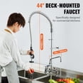 thumbnail image 3 of KFFKFF Kitchen Faucet with Pull Down Sprayer, 44" Height Deck Mount Kitchen Sink Faucet Commercial Pre-Rinse Sprayer for Farmhouse Laundry, 3 of 10