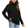 thumbnail image 3 of Uvplove Womens 2025 Fall Casual Turtleneck Batwing-Sleeved Chunky Ribbed Knit Tunic Sweaters in Pullover Style, 3 of 7