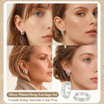 thumbnail image 2 of YEUOYEA 3 Pairs Small Huggie Hoop Earrings Set for Women, Hypoallergenic Silver Plated Hoops, Jewelry Gift, 2 of 6