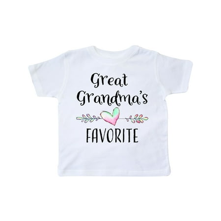 

Inktastic Great Grandmas Favorite- Heart Great Grandchild Gift Toddler Boy or Toddler Girl T-Shirt