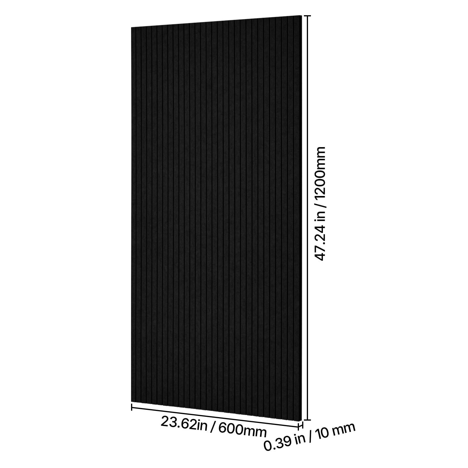 VEVOR 5 Pack Acoustic Panels with Self Adhesive, 47.2 x 23.6 x 0.4 inch Sound Proof Foam Panels, Polyester Fiber Soundproof Wall Panels High Density, for Home, Studio, Office, Theater, Black