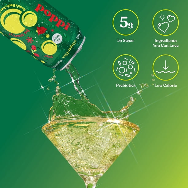 poppi Ginger Fizz Prebiotic Soda, 12 fl oz, 1 Single Can - Walmart.com