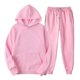 thumbnail image 1 of Conjunto deportivo con capucha y sudadera de color liso para hombre, conjunto deportivo de forro polar con capucha, 1 of 2