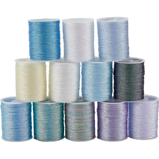 Kit a granel de hilo de coser multiusos de 12 piezas (19,69 yardas) para principiantes, surtido multicolor, cordón de bordar, cordel de poliéster, hilos de viaje.