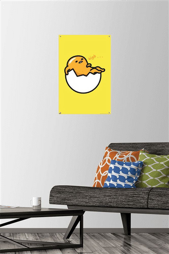 Gudetama - Sigh Wall Poster with Push Pins, 14.725" x 22.375"