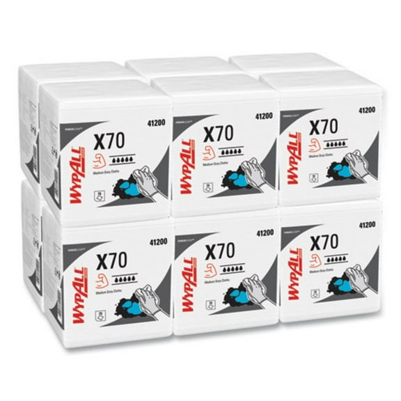 WypAll 41200 X70 1/4-Fold 12-1/2 in. x 12 in. Cloths - White (76/Pack 12 Packs/Carton)