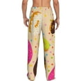 thumbnail image 3 of Uemuo Donuts Pattern Men's Wide Leg Palazzo Lounge Pants with Pockets Light Weight Loose Comfy Casual Pajama Pants-Small, 3 of 9