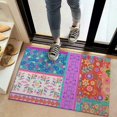 thumbnail image 2 of Botanical Floral Patchwork Non-Slip Entryway Door Mat,Boho Indoor Decor Durable Low Plush Door Mat,Washable Welcome Rug for Patio Hallway Home Decor 20x32 Inches, 2 of 7