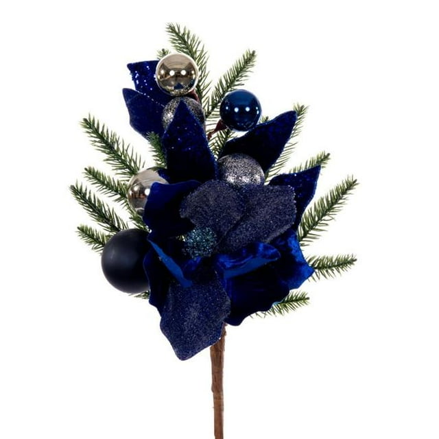 Vickerman L213017 Choix de Décoration Magnolia Bleu Nuit - Lot de 2