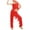 Red, variant on YM YOUMU Girls 2 Piece Set Latin Ballroom Dance Costume Set Tassel Camisole Fringe Pants Modern Salsa Dancewear