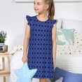 thumbnail image 4 of Fotbe Blue Lantern Shapes Vestido de Dormir para Niñas de 3 a 10 Años, Mangas Cortas, Estilo Princesa, Pijama Camisón con Mangas Voladas-Small, 4 of 6