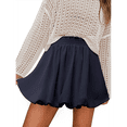 thumbnail image 2 of Minifalda Pantalón de Verano para Mujer, Estilo Bohemio, de Cintura Alta, con Volantes, Estilo Informal, Elegante, Color Azul Marino, Talla XL, 2 of 7