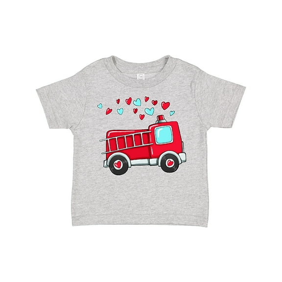 Inktastic Valentine Fire Truck with Hearts Boys or Girls Toddler T-Shirt