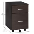 thumbnail image 3 of Vinsetto Mobile File Cabinet, 2-Drawer Filing Cabinet with Wheels, Brwon, 3 of 10