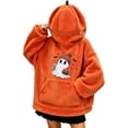 thumbnail image 3 of FYDUU Halloween Hoodies for Women Cute Ghost Graphic Pumpkin Hoodie Soft Comfy Fuzzy Hooded Sweatshirt Pullover Festive Outfit, 3 of 6