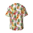 thumbnail image 6 of Lafuoo Hawaiian Pineapples And Hibiscus Flowers Pattern Men's Cuban Collar Short Sleeve Shirt, Button-Down Resort Beach Pocket Shirt-3X-Large, 6 of 7