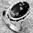 thumbnail image 2 of Natural Snow Flake Obsidian 925 Sterling Silver Ring s.7.5 Jewelry R-1083 SDR170935, 2 of 5