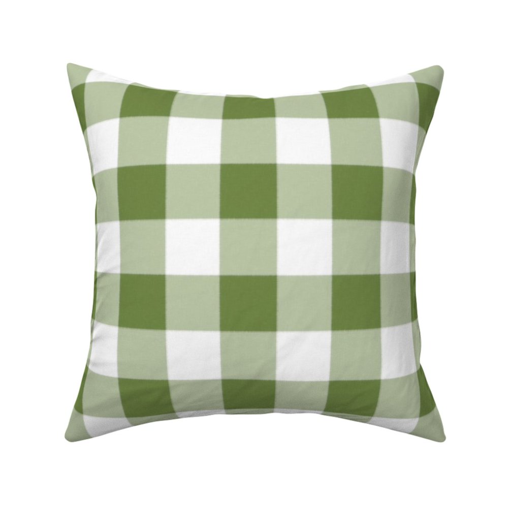 Buffalo Plaid Check Green Throw Pillow Cover w Optional Insert by