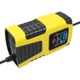 thumbnail image 4 of Automatic 3-Stage 6V/12V 2A Smart Battery Charger for Cars & Motorcycles - Yellow, Microprocessor-Controlled with LCD Display, 85% High Efficiency, Multiple Protections (Overvoltage, Overcharge,, 4 of 7