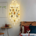 thumbnail image 4 of Hanging Photo Display Wall Decor, Wall Hanging Boho Room Bedroom Decor, Photo Frame Collage Board with Lamp Clip, 4 of 8