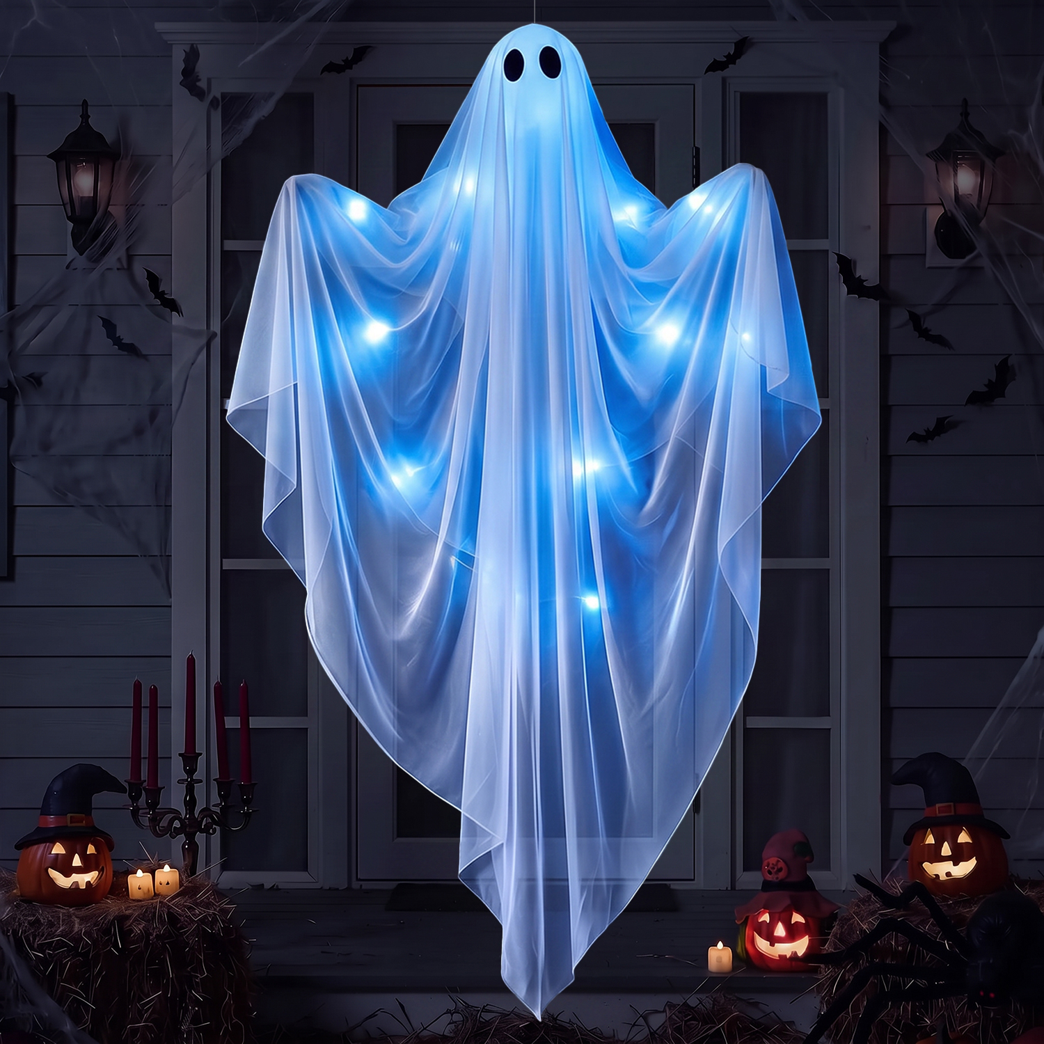Ayieyill 47" Light-Up Hanging Ghost Halloween Decoration