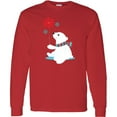 thumbnail image 3 of Inktastic Polar Bear, Bear with Scarf, Cute Bear, Snowflakes Long Sleeve T-Shirt, 3 of 5