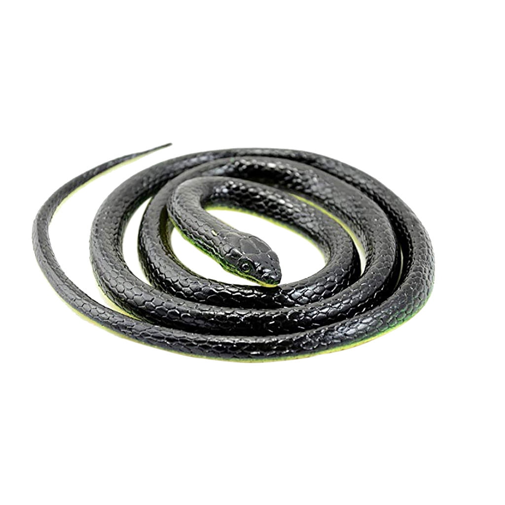 Realistic Fake Rubber Toy Snake Black Fake Snakes 49 Inch Long AprilFool's Day 