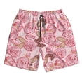 thumbnail image 3 of Uemuo Rose Flowers Pattern Men's Swim Trunks Hawaiian Beach Bathing Suit Swimsuits Beach Quick-Dry Shorts with Pockets-3X-Large, 3 of 9