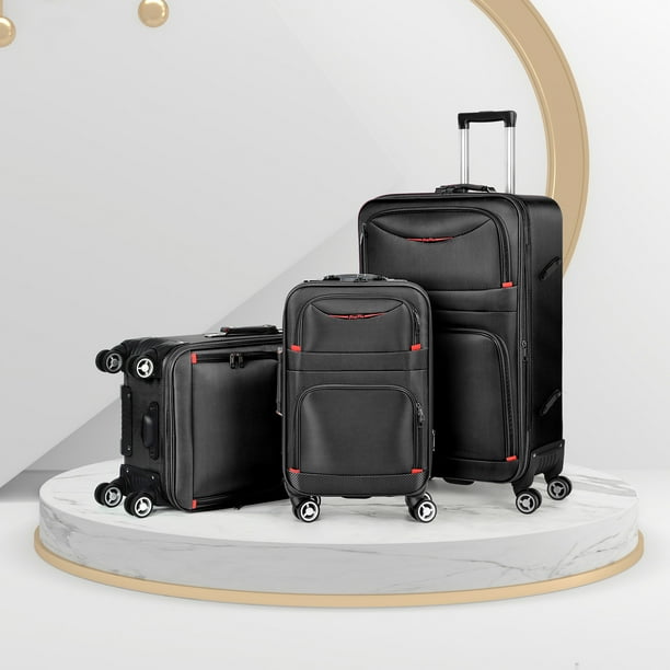 Hikolayae Jingpin Softside Spinner Luggage Set, 3Pc, Carry, TSA