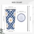 thumbnail image 3 of Blue Checkered Flowers Stainless Steel Insulated Tumbler 20 Oz Coffee Mug Travel Cup Water Bottle With Lid Straw, 3 of 6
