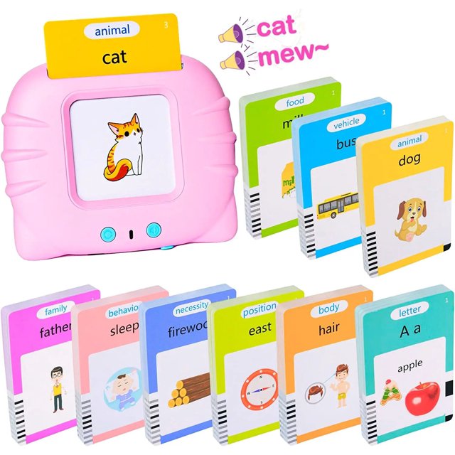 Tarjetas Flash parlantes, juguetes educativos para edades tempranas, máquina de lectura de aprendizaje preescolar para bebés, niños y niñas, regalo interactivo