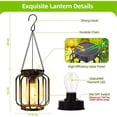 thumbnail image 2 of Fmxomd Solar Lantern Outdoor Indoor Use Hanging Solar Lights with Hook Bright and Warm Weatherproof for Garden Decor Birthday Mothers Day Gifts - Black 2 Pack, 2 of 7