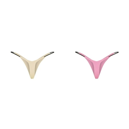 (2-Pack) Kcodviy Women s Thong Low Dogs Shirts for Women Rise Double Layer Bikini Lace Thong Panties Lot Briefs Women Briefs Cotton Women Shorts Underwear Plus Size Bulk Womens Underwear Size