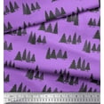 thumbnail image 2 of Soimoi Purple Cotton Voile Fabric Stencil Christmas Tree Fabric Prints By Yard 42 Inch Wide, 2 of 3