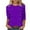 Purple, variant on Christmas 3/4 Length Sleeve Womens T Shirts Fashion Crewneck Sparkly Sequin Blouse Glitter Shirts Loose Pullover Top ﻿