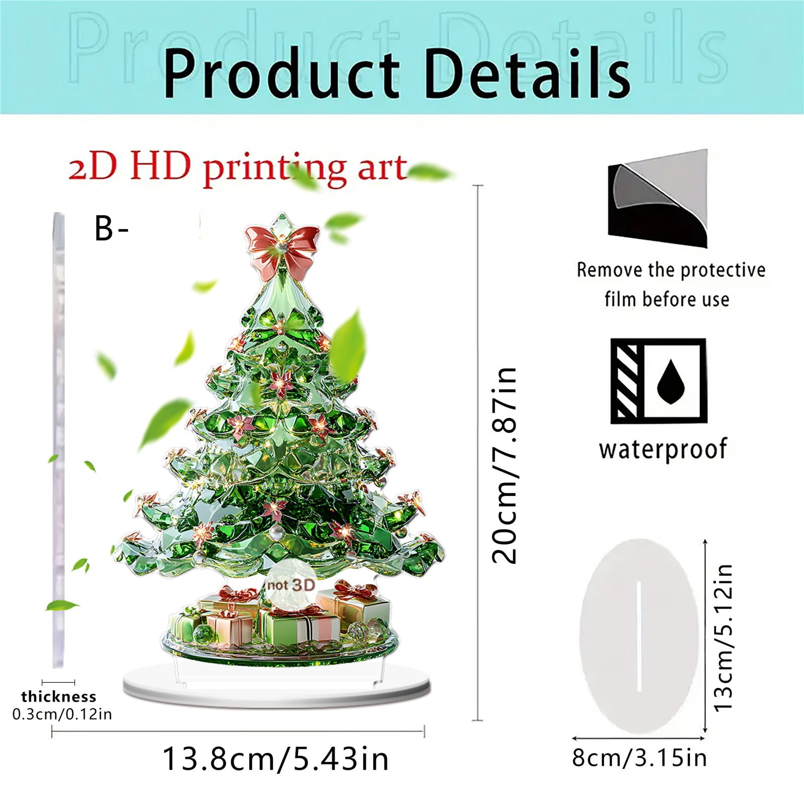 Déco De Table De Noël Acrylique - Père Noël Et Renne - 9