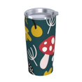 thumbnail image 2 of Kll Cartoon Leaf Mushroom Red Stainless Stainless Steel Vacuum Insulated Coffee Cup 20 Oz Lids And Straws,1 Metal Straws,1 Cleaning Brush, 2 of 9