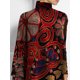 thumbnail image 4 of Blusa de talla grande con dobladillo Irregular para mujer, camiseta de manga larga Retro a la moda, Top asimétrico suelto informal de cuello alto, Otoño e Invierno, 4 of 5