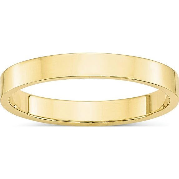 10K Yellow Gold 10Ky 3mm Ltw Flat Band Size 13 Made In United States 1fll030-13
