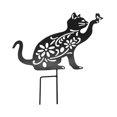 thumbnail image 2 of Estatua de gato para jardín, estaca de hierro, silueta de gato para decoración de patio, jardín trasero Estilo A, 2 of 9
