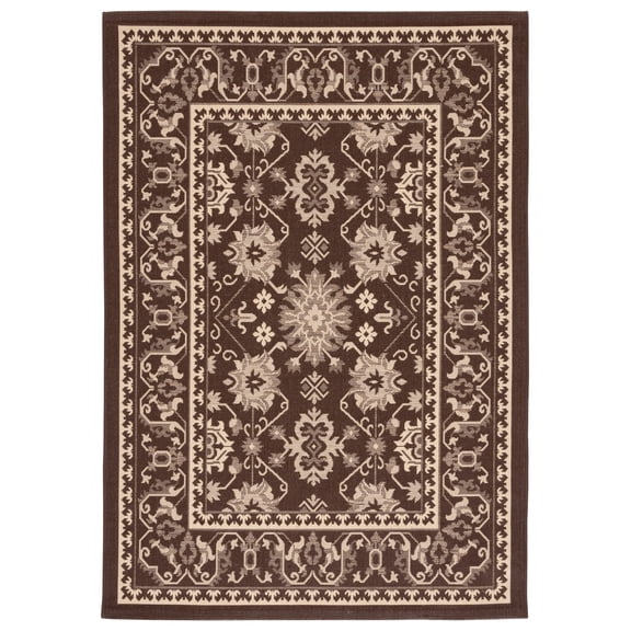 Safavieh Courtyard Angela Medallion Indoor/Outdoor Area Rug, Chocolate/Cream, 5'3" x 7'7"